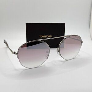 Tom Ford FT0668 Browline Shiny Palladium Sunglasses Women
